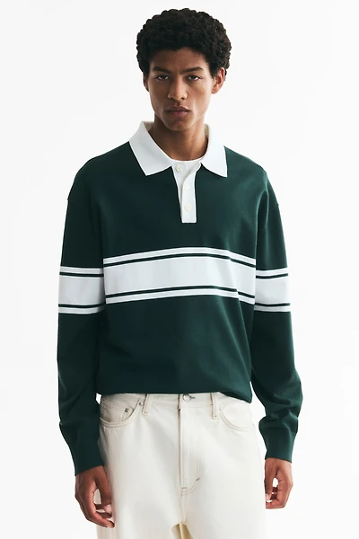 Loose-Fit Knit Polo Sweater