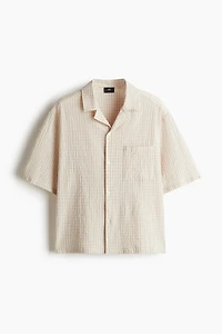 Chemise ample en seersucker avec col cubain