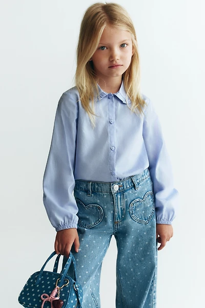 Cotton Blouse with Collar