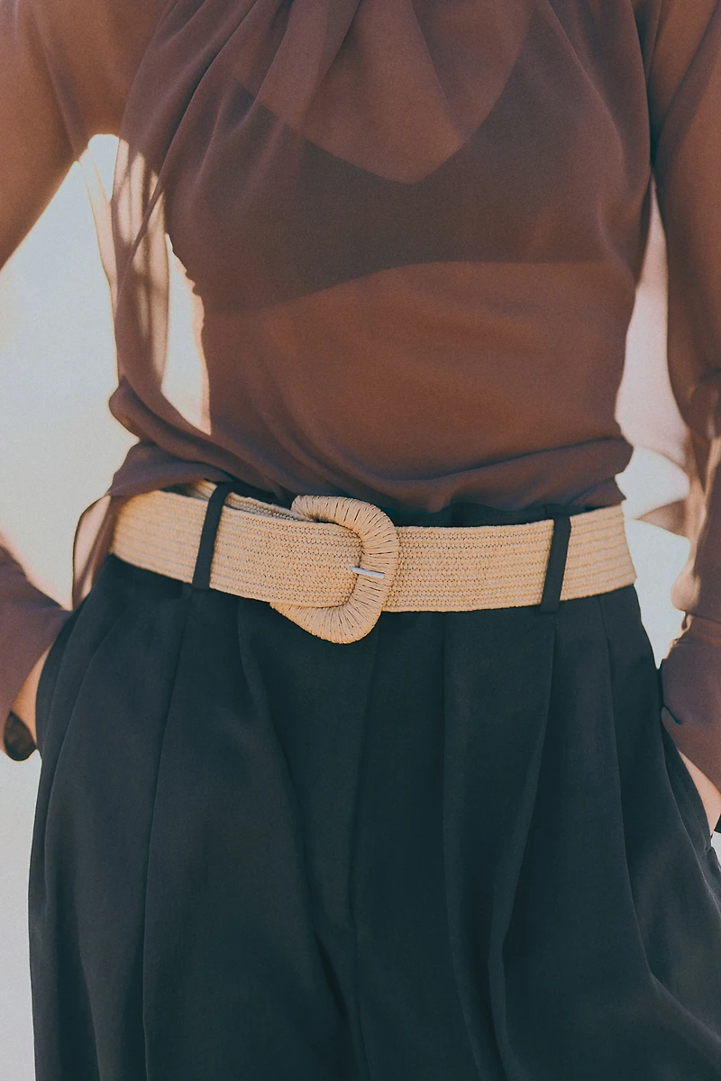 Wide-Leg Pants with Belt
