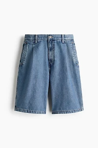 Baggy Pleated Denim Shorts