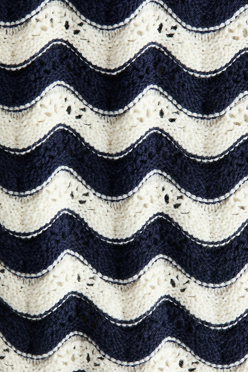 Appliquéd Open-Knit Dress