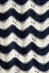 Appliquéd Open-Knit Dress