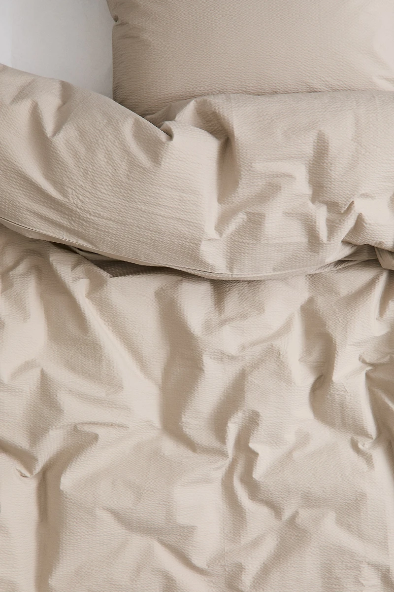 Housse de couette/taie lit simple crépon coton