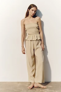 Smocked Bandeau Jumpsuit