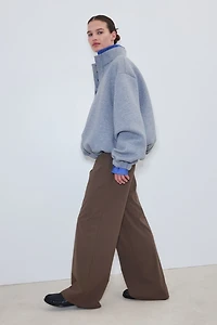 Four-Way Stretch Wide-Cut Pants
