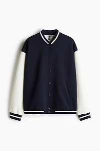 Motif-Detail Baseball Jacket