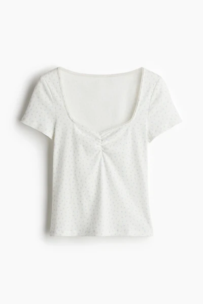 T-shirt à bord picots