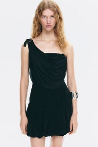 Draped One-Shoulder Dress
