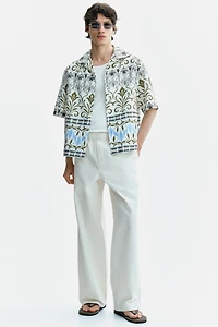 Chemise décontractée à motif avec col cubain