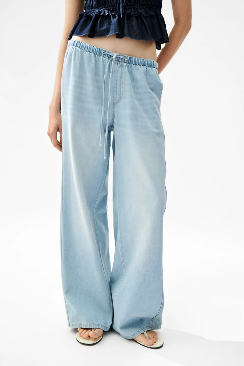 Denim Drawstring Pants