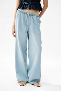 Denim Drawstring Pants