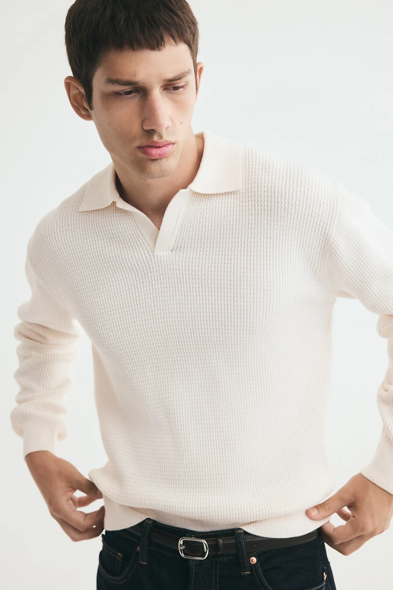 Relaxed-Fit Knit Polo Shirt