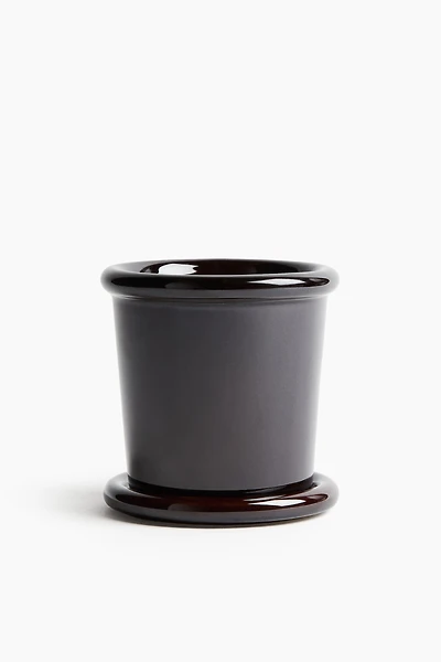 Extra-Small Stoneware Plant Pot with Saucer