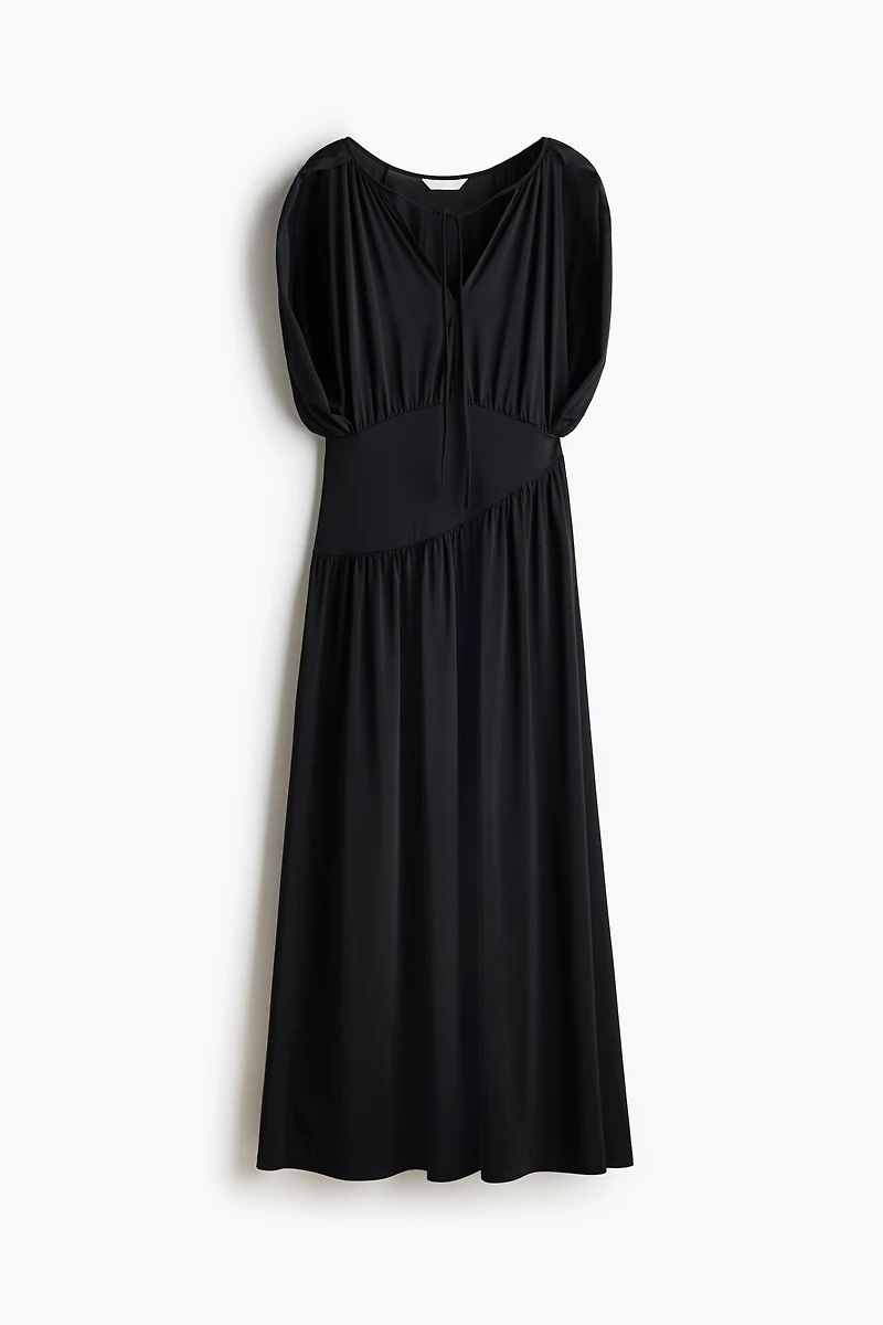 Cape-Detail Jersey Dress