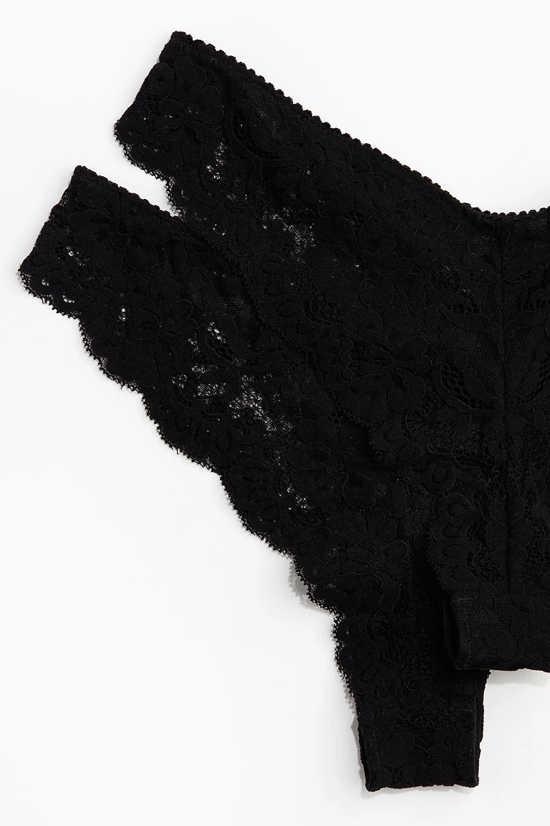 Lot de 2 culottes Brazilian en dentelle