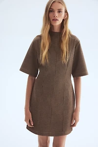 Stand-Up Collar Mini Dress