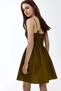 Cotton Dress with Tie-Top Shoulder Straps