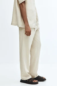 Regular-Fit Linen-Blend Pants