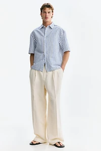 Relaxed-Fit Short-Sleeved Linen-Blend Shirt