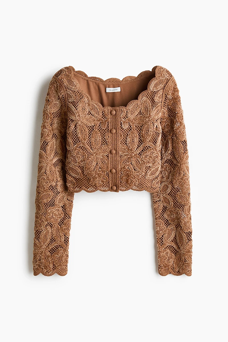 Crochet-Look Crop Top