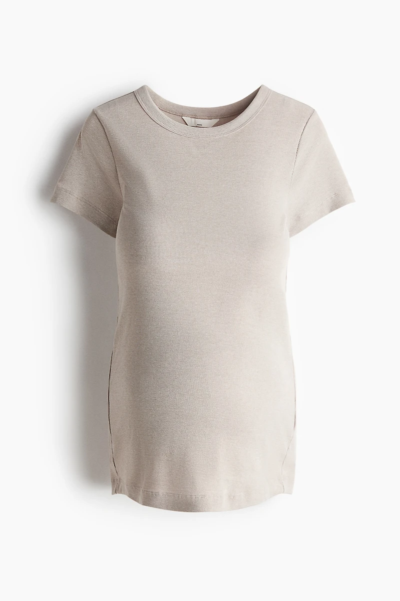 MAMA Ribbed Jersey T-Shirt