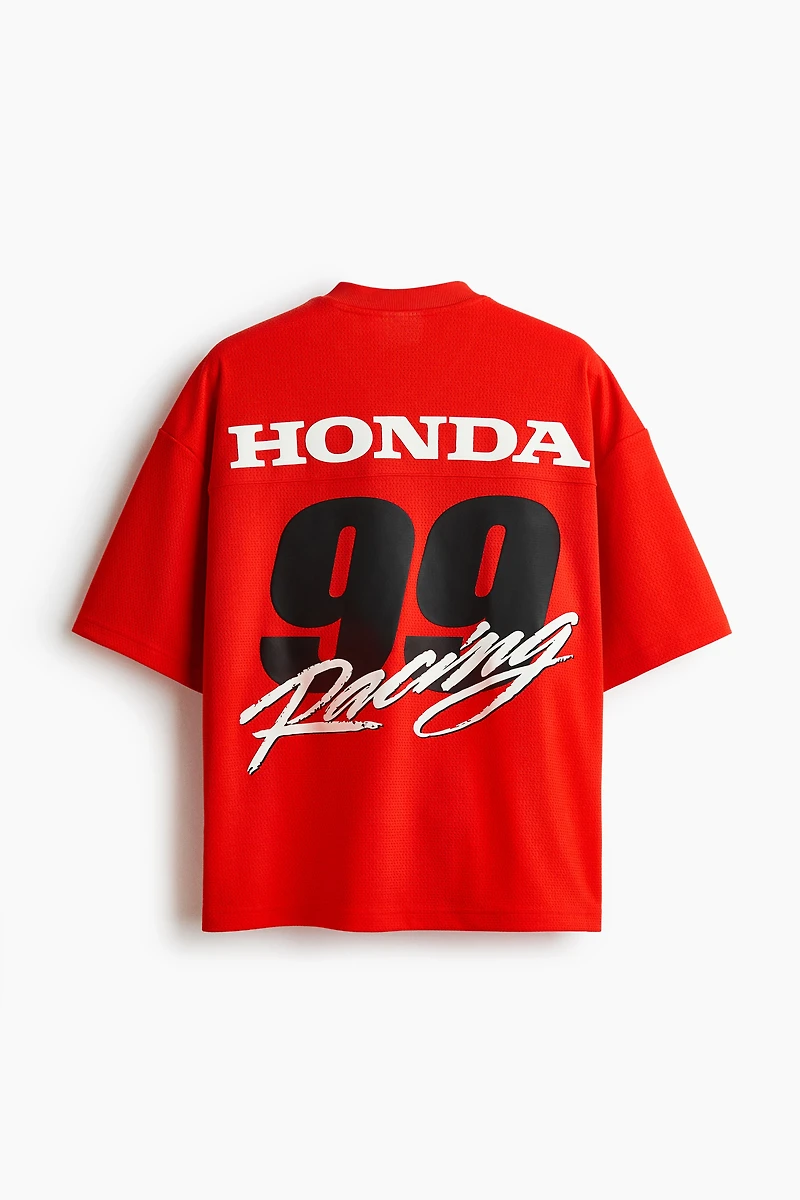 Oversized Printed Mesh T-Shirt