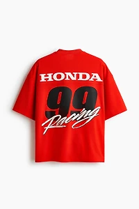 Oversized Printed Mesh T-Shirt