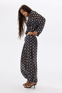 Mesh Balloon-Leg Pants