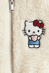 Blouson en tissu polar avec appliqués