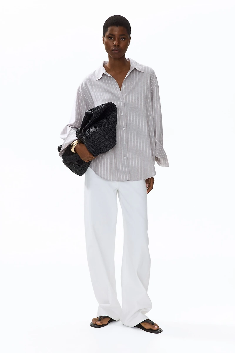 Oversized Linen-Blend Shirt