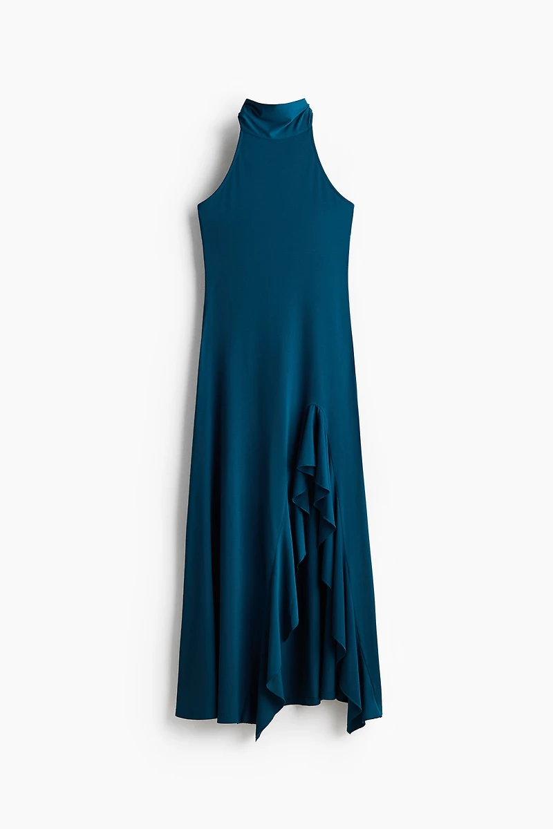 Robe dos nu à volant