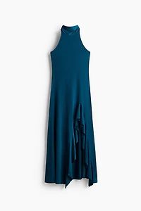 Robe dos nu à volant