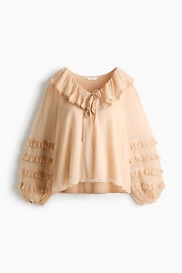 MAMA Ruffle-Trimmed Chiffon Blouse