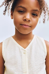 Sleeveless Seersucker Dress