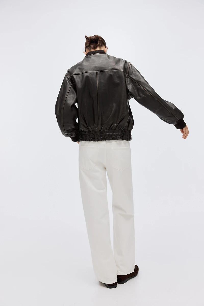 Leather Bomber Jacket