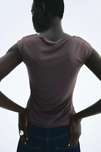 Draped Cap-Sleeved Top