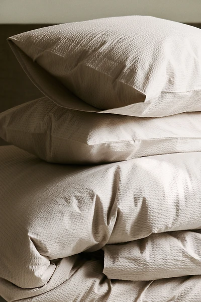 Housse de couette/taie lit simple crépon coton