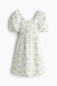 Robe en popeline avec manches bouffantes