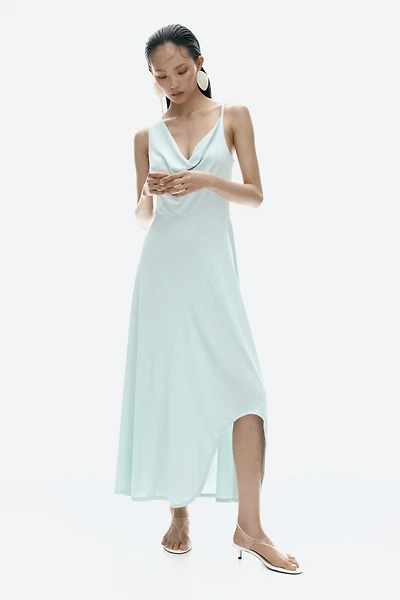 Asymmetric Cowl-Neck Dress