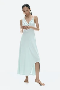 Asymmetric Cowl-Neck Dress
