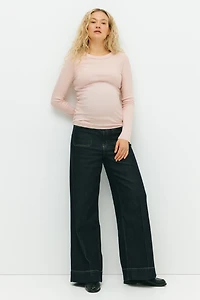 MAMA Ribbed Jersey Top