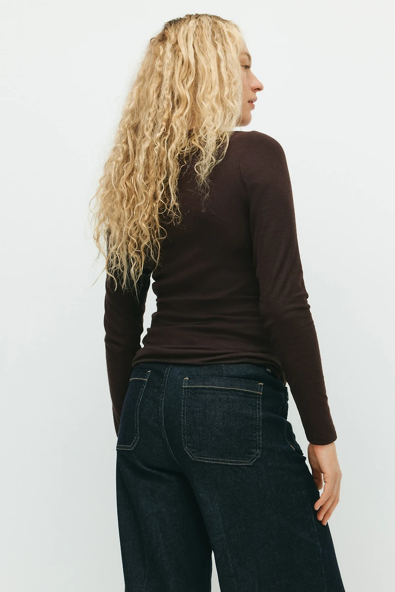 MAMA Ribbed Jersey Top