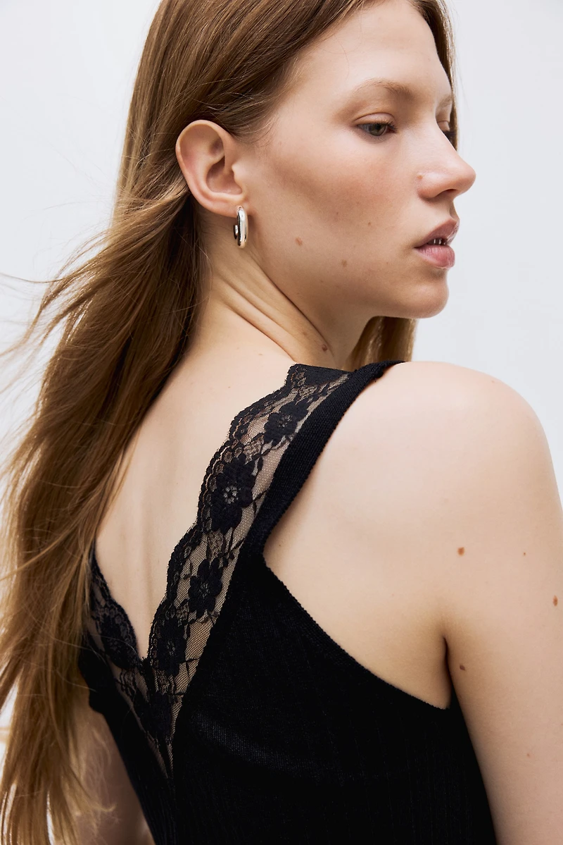 Lace-Trimmed Tank Top