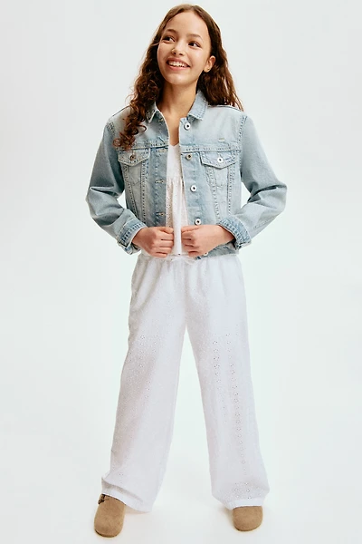Eyelet-Embroidered Pants