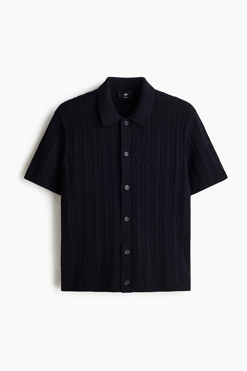 Regular-Fit Cable-Knit Shirt