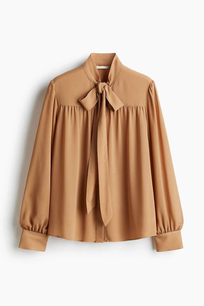 Bow-Collar Chiffon Blouse