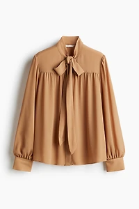 Bow-Collar Chiffon Blouse