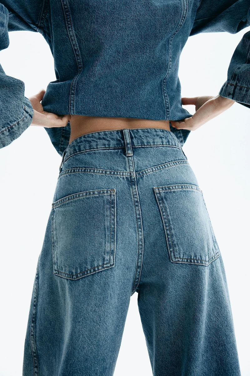 High-Rise Barrel-Leg Jeans