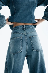 High-Rise Barrel-Leg Jeans